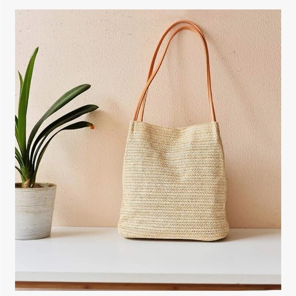 Straw Bucket Shoulder Summer Bag - Picture 4 of 10